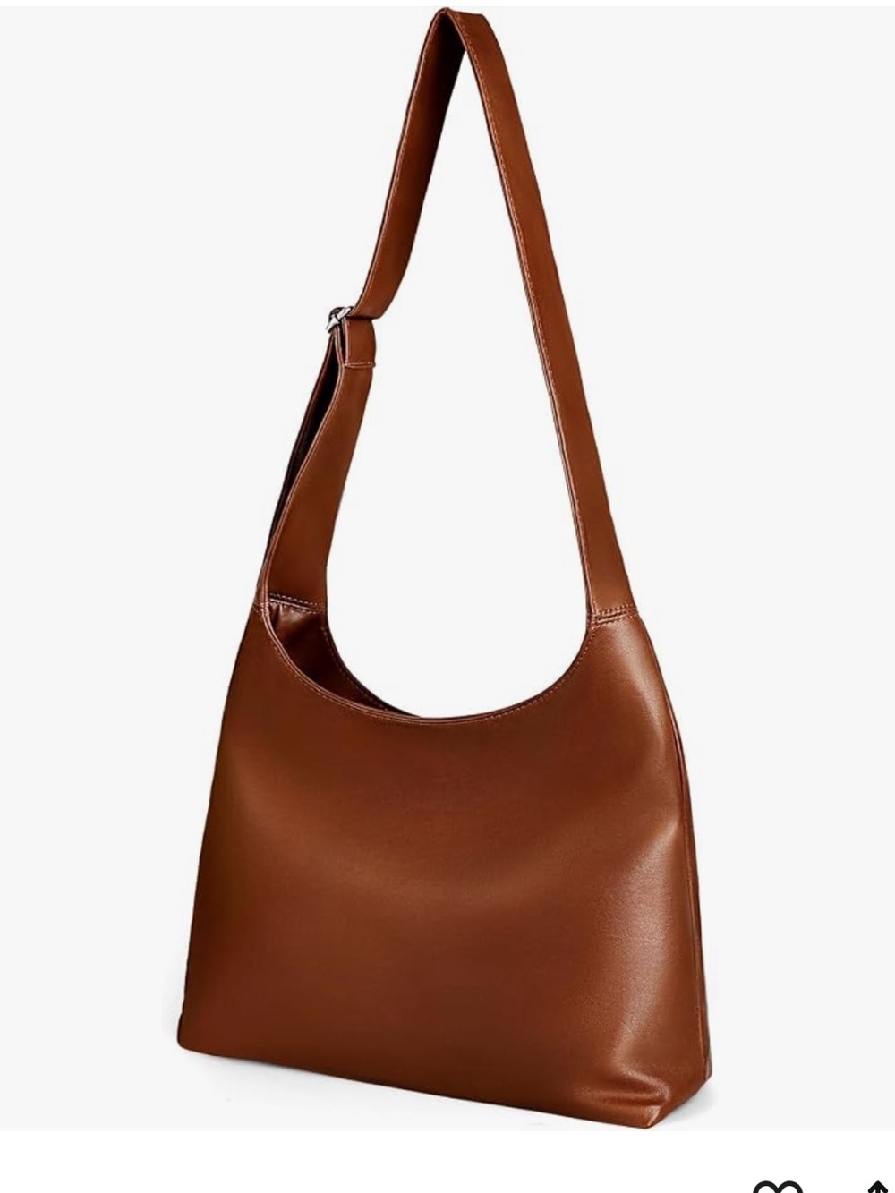 NWT FGZ Brown Faux Leather Hobo Bag | Adjustable Strap | Large Capacity - Picture 4 of 4